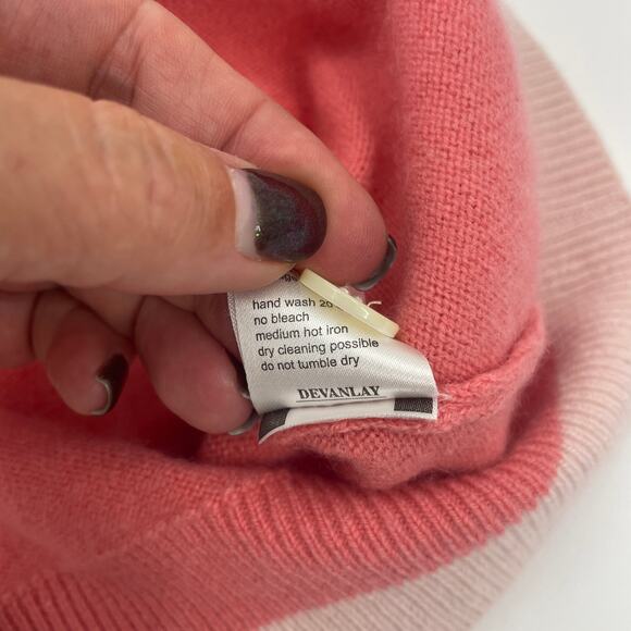 LACOSTE Cashmere Cardigan Womens Size 34 / US Size 2 Pink Preppy V-Neck Sweater - Picture 6 of 10